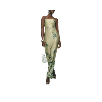 REFORMATION Frankie Silk Dress Slip Dresses Women's Gray Green
