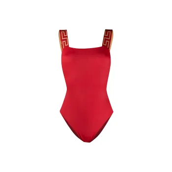 VERSACE Greca Border One Piece Swimsuit 'Red'