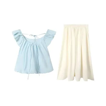 JOSR Skirt Set Women's Blue+Apricot