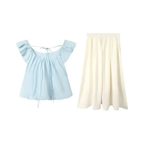 JOSR Skirt Set Women's Blue+Apricot