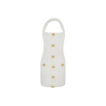 BALMAIN Halterneck Tweed Mini Dress