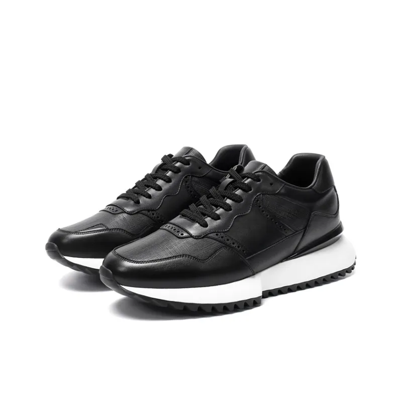 He Jinchang Anti Slip Wear Resistant Low Top Casual Shoes Men's Black-1