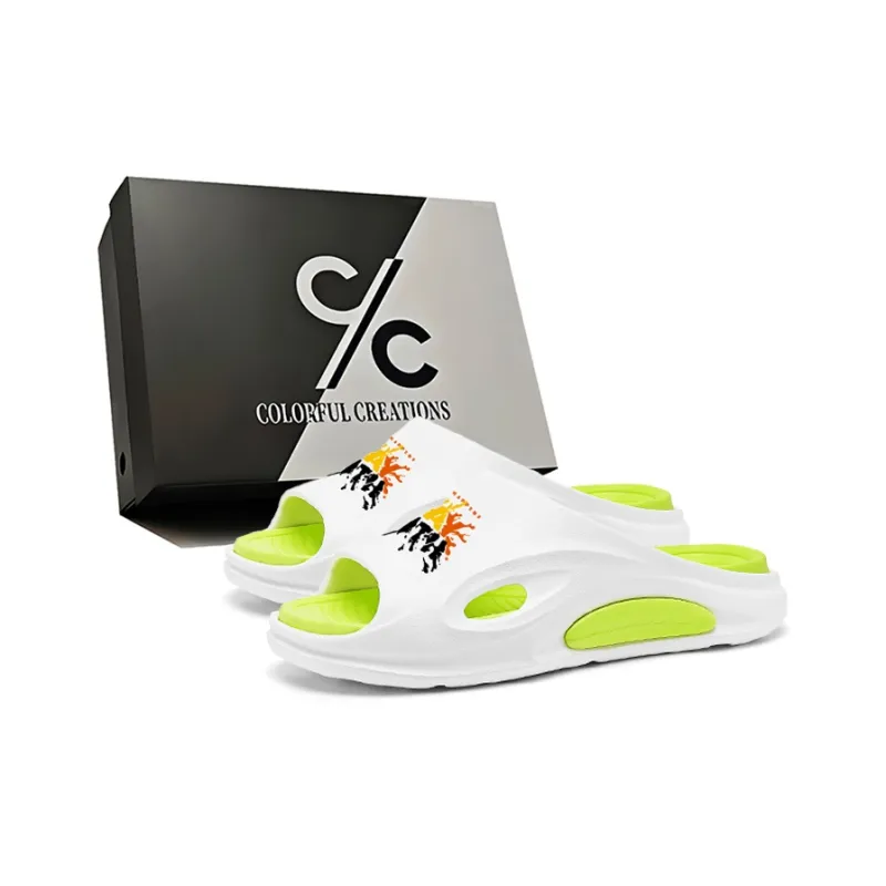 Colorful Creations EVA Cut Out Slip Resistant Abrasion Resistant Odor Resistant Quiet Slide Slippers Unisex-12