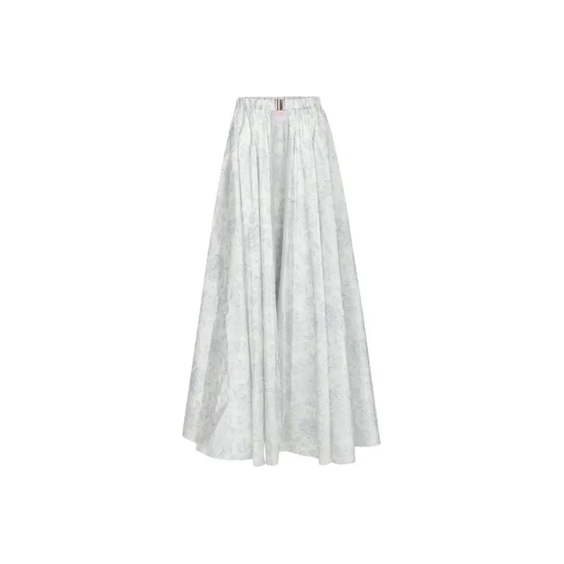 Selkie Casual Long Skirts Women's Light Apricot With Floral Print-0