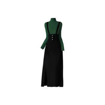 Wbwq Two Piece Skirt Sets Women's Green+Black