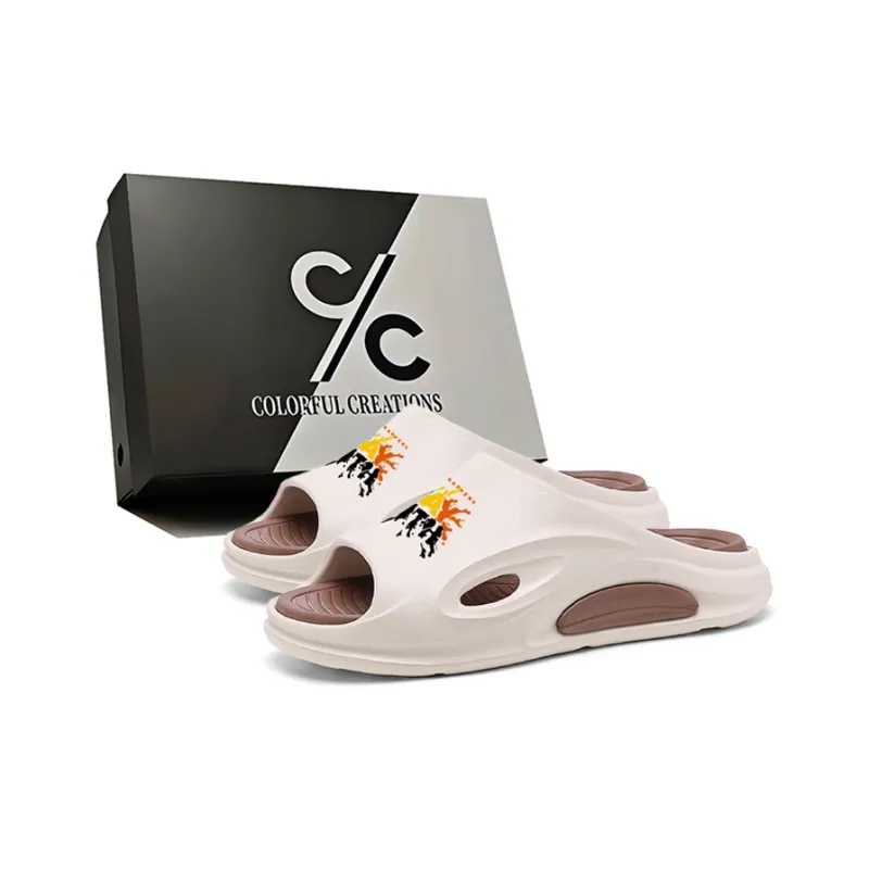 Colorful Creations EVA Cut Out Slip Resistant Abrasion Resistant Odor Resistant Quiet Slide Slippers Unisex-24