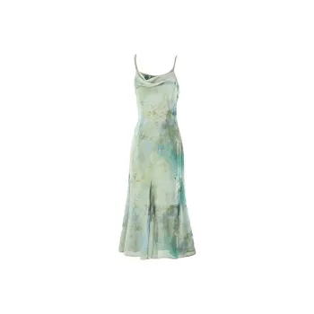 PUREIDOL Slip Dress Women's Cyan