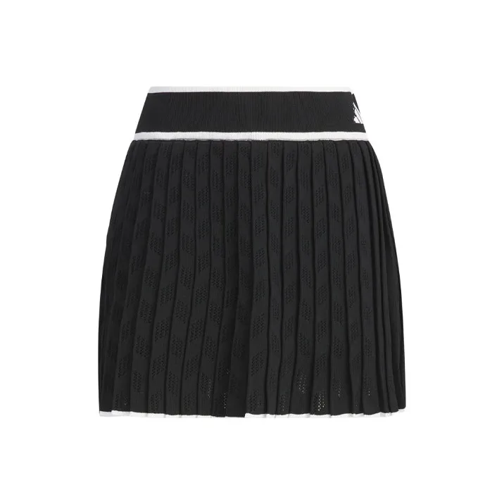 Adidas Primeknit Pleated Skirt Casual Short Skirts Women's Black-0
