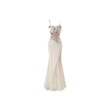 AFGGD Slip Dresses Women's Beige