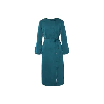 BBLLUUEE Long Sleeved Dress Women's Sea Blue
