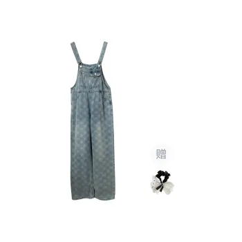 TUSHIFEI Overalls Women's Blue Pants+Hair Tie Comes With