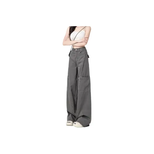 TLONELY1 Jeans Women's Gray Enhances Height And Slimness
