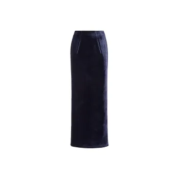 FENDI Zip embellished Velvet Maxi Skirt