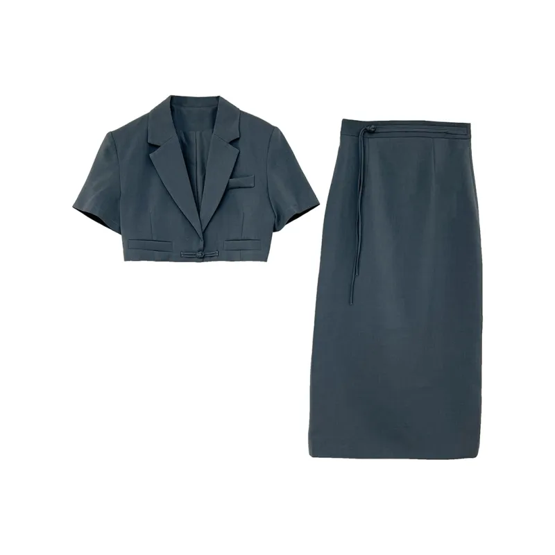 Icicofficial Skirt Set Women's Gray-0