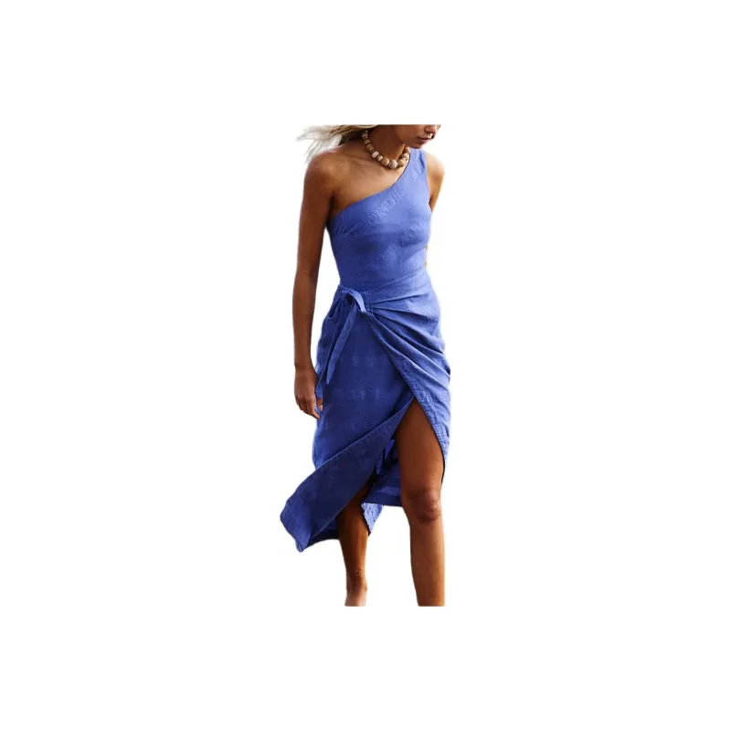 FREE PEOPLE At Leisure Midi Dress Sleeveless Dress Women's Amparo Blue-0