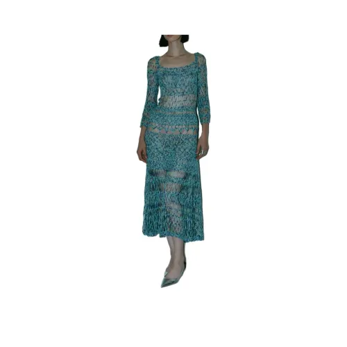 Antonino Valenti Long Sleeved Dresses Women's Blue Green