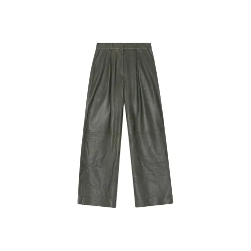 Remain Questioning Leather Pants Women's Khaki Green