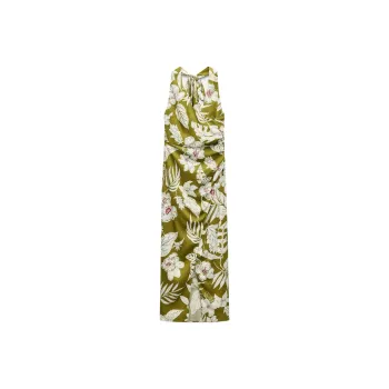 ZARA Sleeveless Dress Women's Light Beige Yellow/Khaki