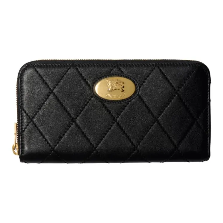 Burberry Calfskin Wallet Women's Black-0