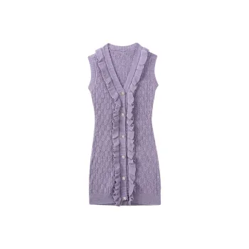 AFGGD Sleeveless Dress Women's Purple