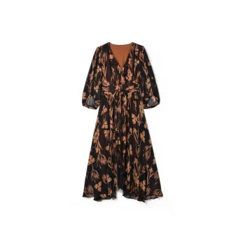Mapping Long Sleeved Dresses Women's Black