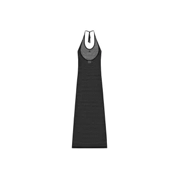 COURREGES SS25 HOLISTIC MESH LONG DRESS Slip Dress Women's BLACK/Black