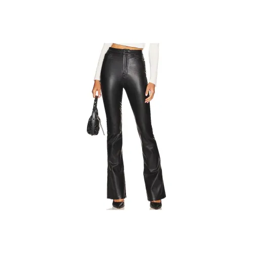 7 FOR ALL MANKIND Leather Pants Women's Black
