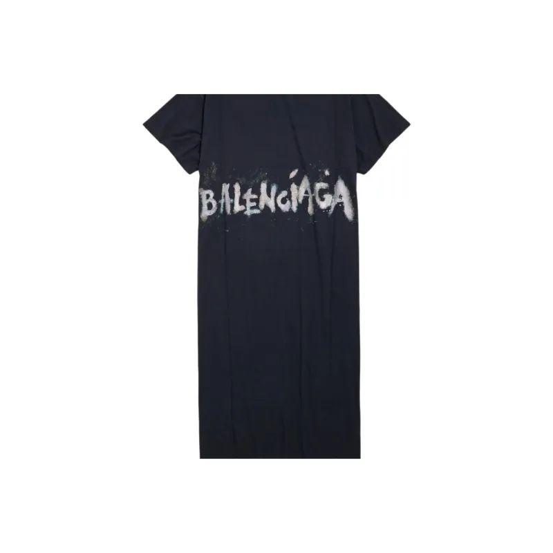 Balenciaga Short Sleeved Dress Regular Fit Women's Black-2
