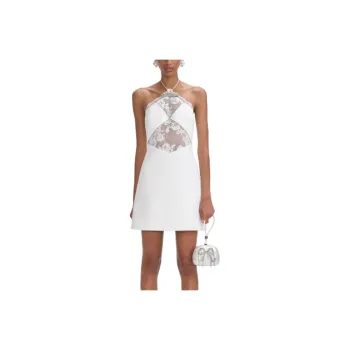 Self portrait Crepe Halter neck Mini Dress