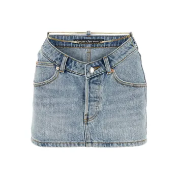 Alexander Wang Chain embellished Denim Miniskirt
