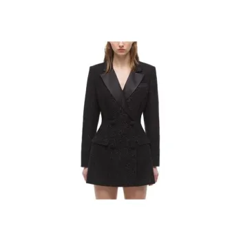 Self portrait Long Sleeved Dresses Women's Classic Black