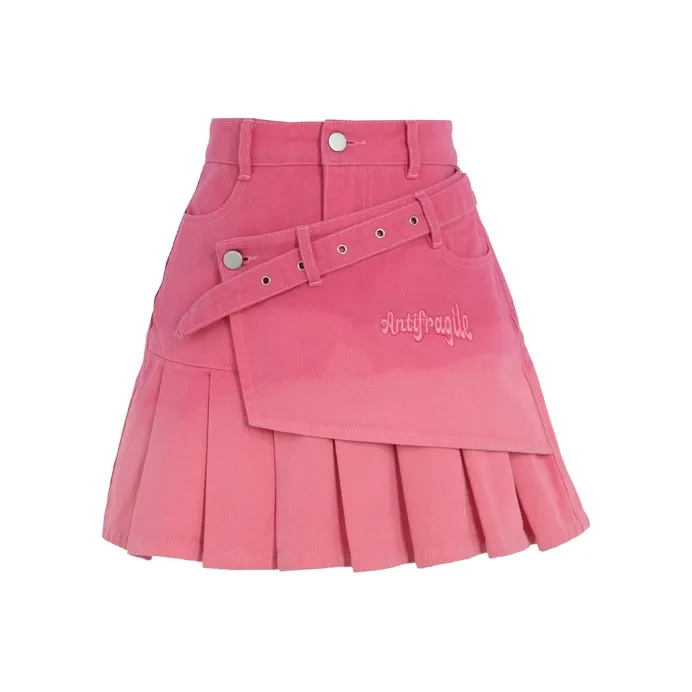 SNBL Denim Short Skirts Women's Pink-0