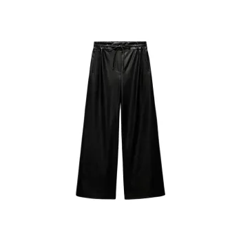 ZARA Leather Pants Women's Black
