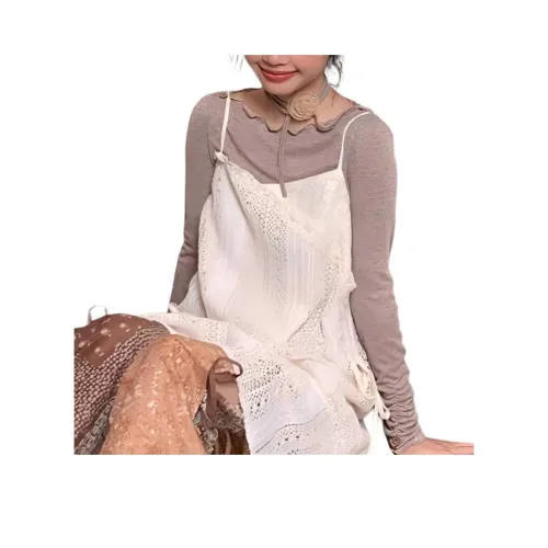 HUOLIDEDITU Sleeveless Dress Women's Apricot