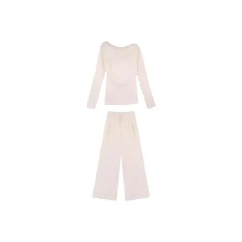 OYANXI Casual Suit Women's Cream Apricot