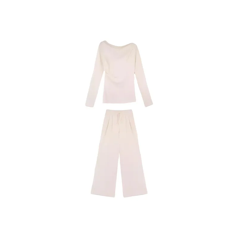 OYANXI Casual Suit Women's Cream Apricot-0