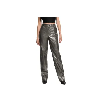 GUESS Leather Pants Women's Gray