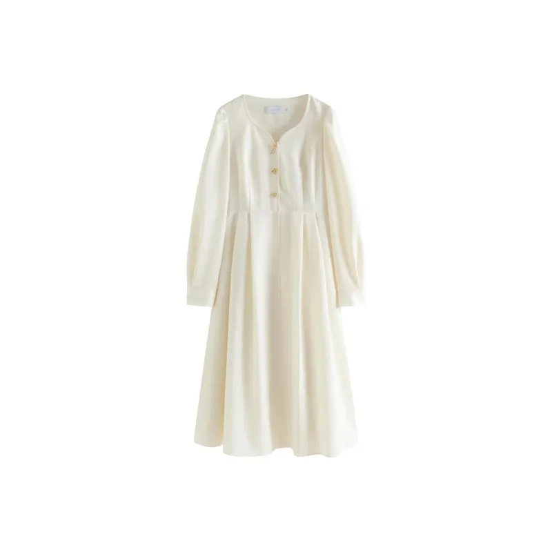 FANSILANEN Long Sleeved Dresses Women's Milk White-0