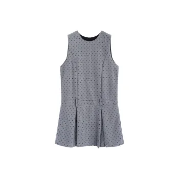 Garbege Sleeveless Dress Women's Gray Polka Dot