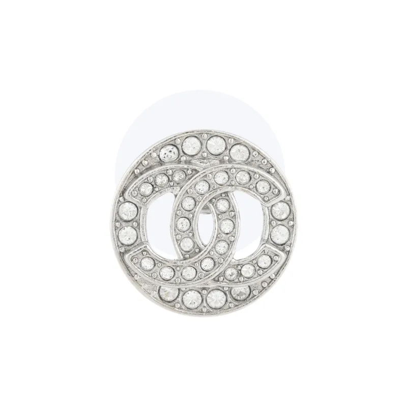 CHANEL Metal Stud Earrings Women's Silver-1
