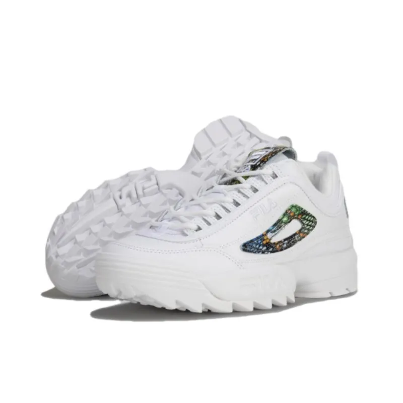 FILA Disruptor 2 Anti Slip Wear Resistant Low Top Casual Shoes Women's White-4