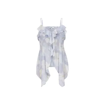 ONLY Chiffon Shirts Women's H3H Rachel Blue With Print