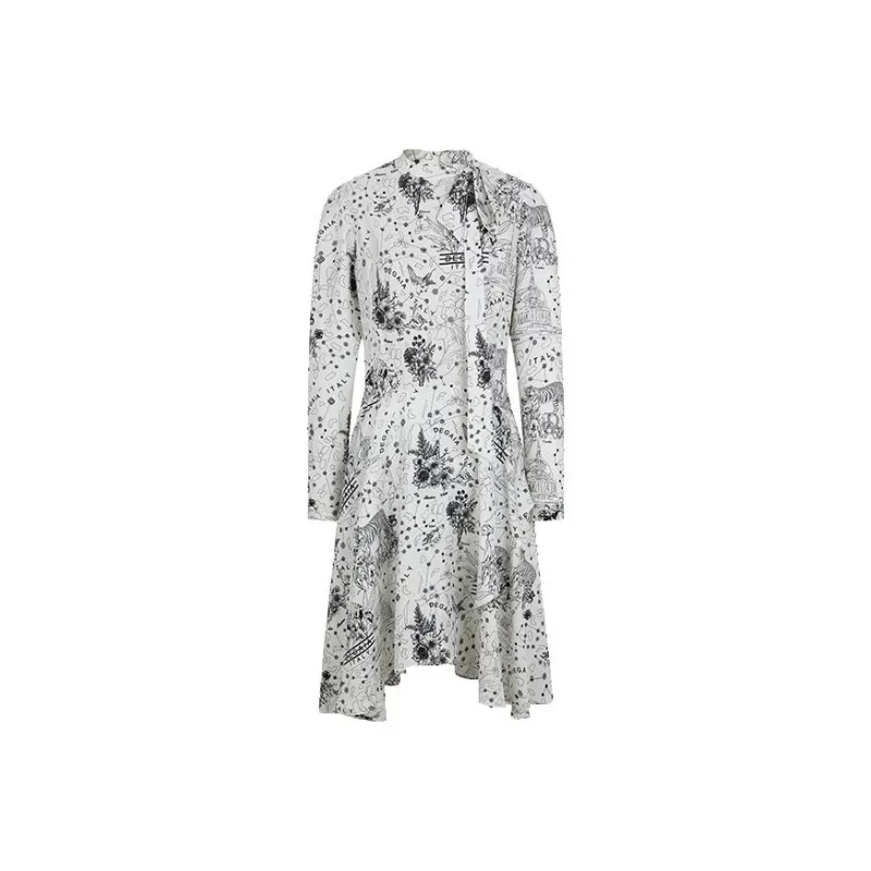 DEGAIA Long Sleeved Dress Women's White-0