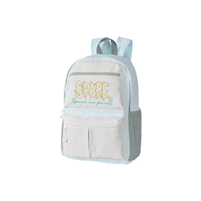 FINITE LOOP Polyester Backpack Unisex Pearl White-1