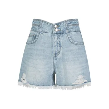 TAMMY TANGS Denim Shorts Women's Light Denim Blue