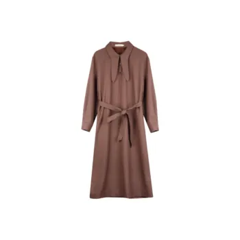 SOLIGHTER Long Sleeved Dress Women's Russet