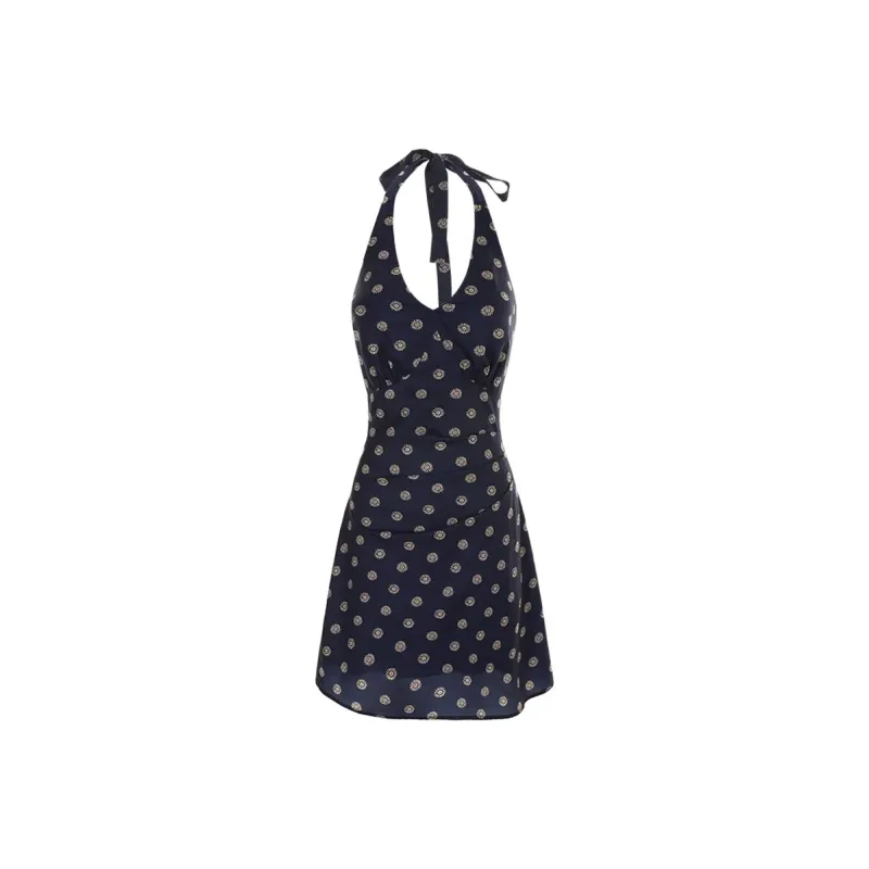 FLIM Sleeveless Dresses Women's Navy Blue Dress-0