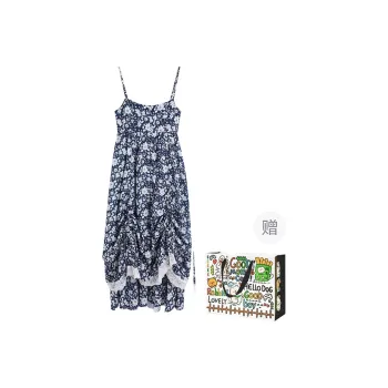ZVJH Slip Dress Women's Blue Floral Dress