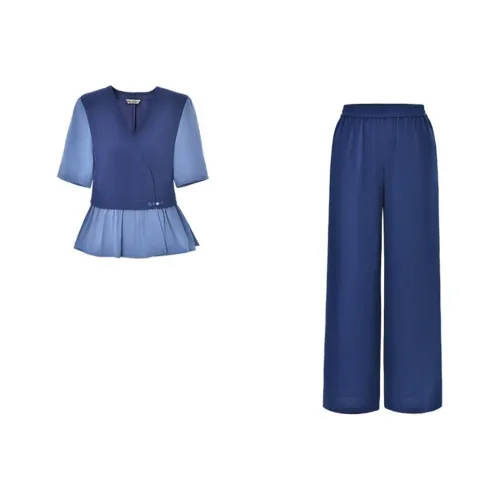 DIFFIE RIEGER Casual Suit Women's Blue