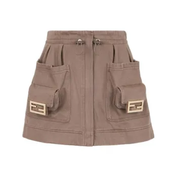 FENDI FW22 Casual Short Skirts Women's Brown
